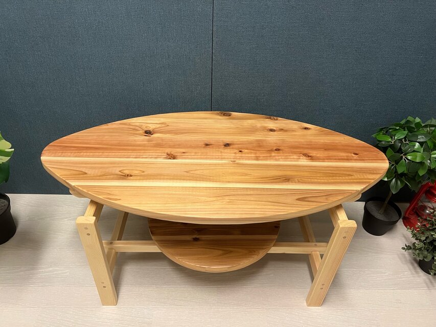 送料無料】 ローテーブル サマーテーブル 丸 90cm 45cm 杉 ナチュラル