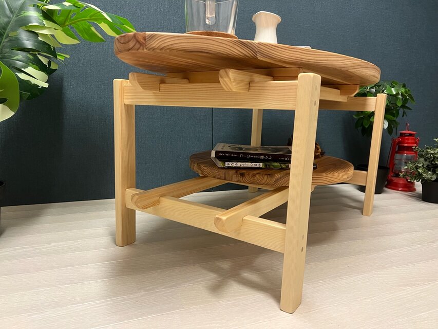 送料無料】 ローテーブル サマーテーブル 丸 90cm 45cm 杉 ナチュラル