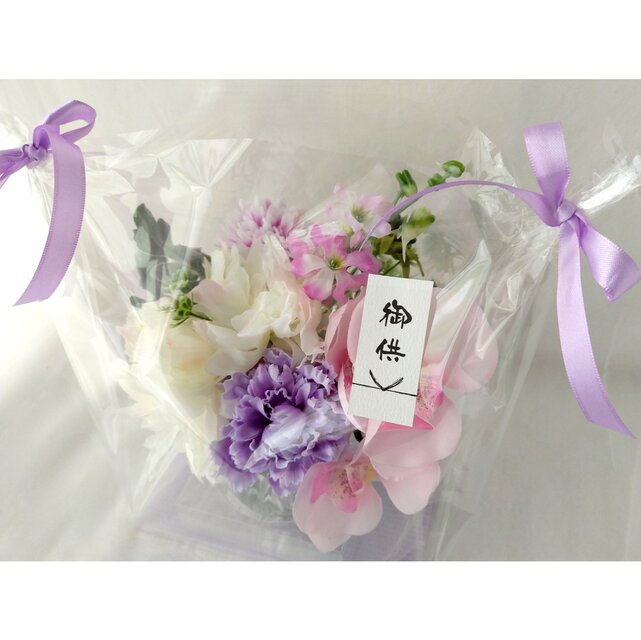 お供え 仏花【アーティフィシャルフラワー】薄ピンク胡蝶蘭 | iichi
