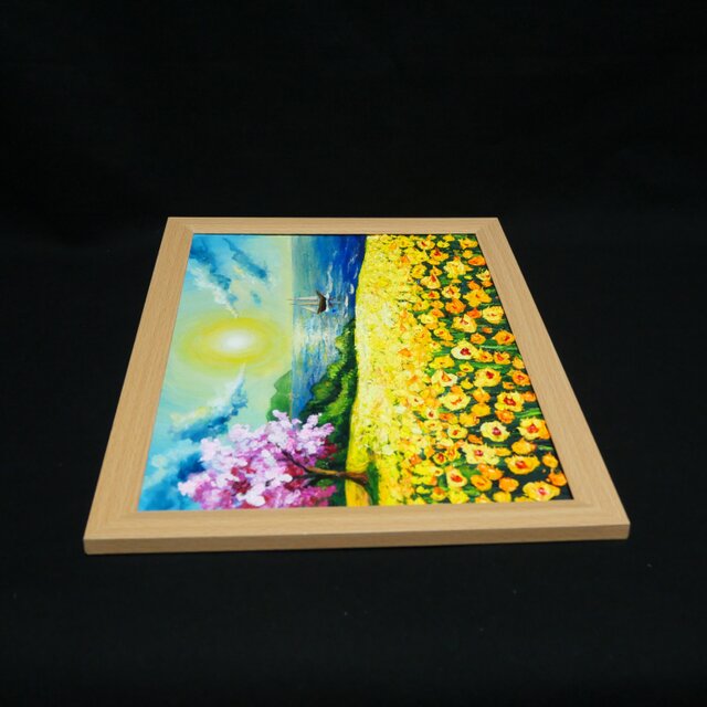 油絵【春の息吹と海の輝き】海 風景画 絵画 原画 | iichi 日々の暮らし