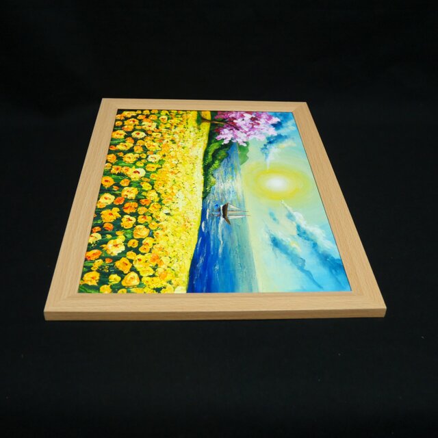 油絵【春の息吹と海の輝き】海 風景画 絵画 原画 | iichi 日々の暮らし