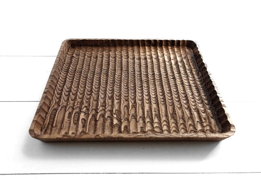 小ぶりの我谷盆 栗渋染め | iichi 日々の暮らしを心地よくする