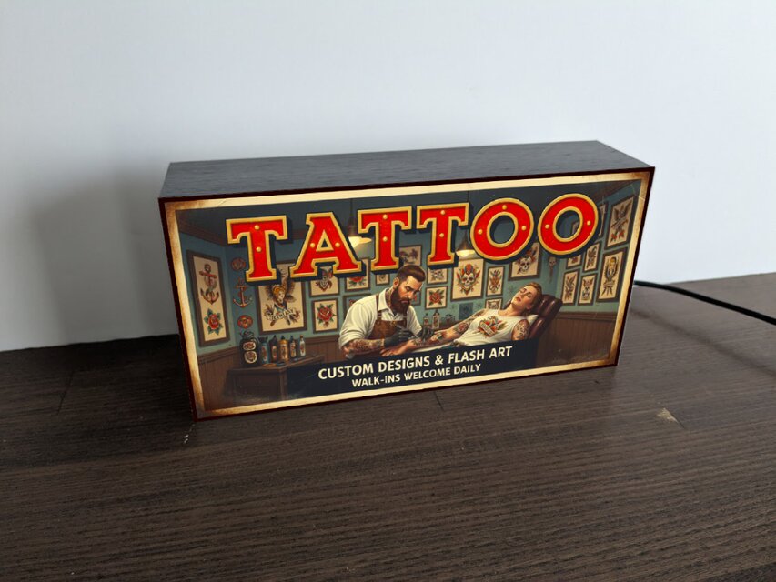 オーダー無料】TATTOO タトゥー 刺青 入れ墨 彫師 レトロ 店舗 自宅