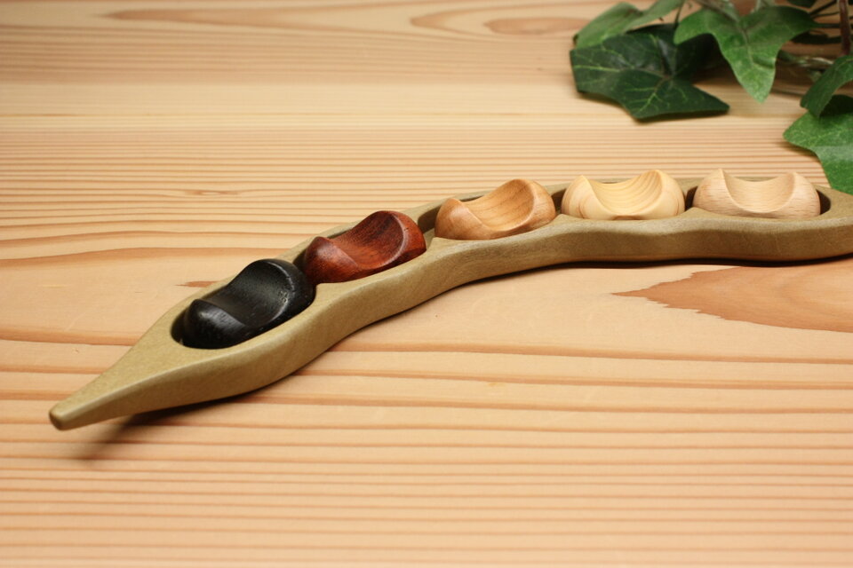 ケースのみ)箸置きケース 『そら豆』豆形 ミニサイズ5個用 朴の木