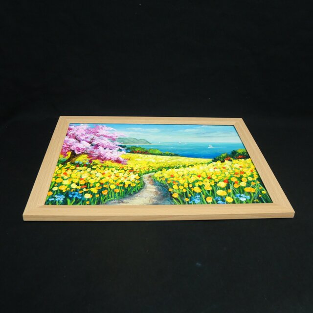 Y. Nozaki 油彩画 春の日 春の油彩画「希望の花咲く春の日」油絵・一点物・原画 | iichi 日々の