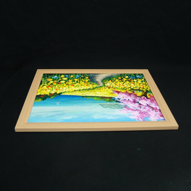 春の油彩画「希望の花咲く春の日」油絵・一点物・原画 | iichi 日々の