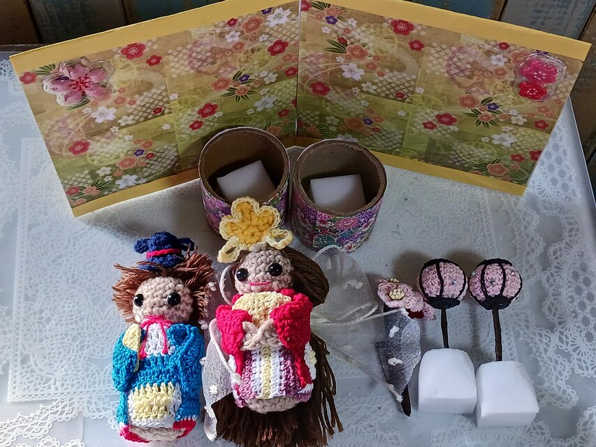 雛飾りセット あみぐるみ ハンドメイドのコピー | iichi 日々の暮らし