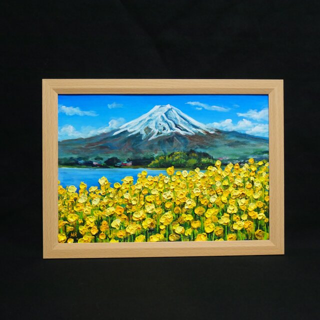 油絵】春の息吹と、悠久の富士｜富士山 絵画 インテリア 油彩画 原画