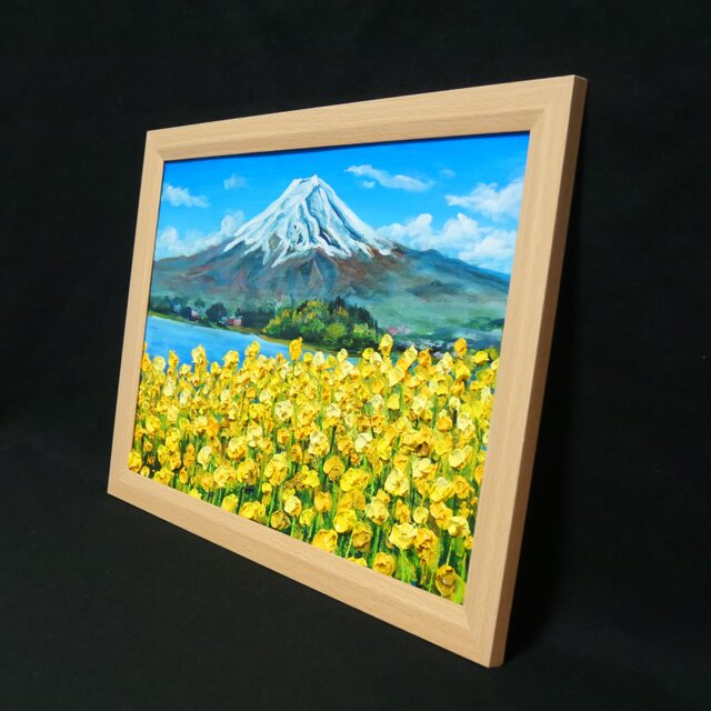 油絵】春の息吹と、悠久の富士｜富士山 絵画 インテリア 油彩画 原画