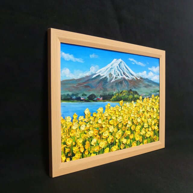 油絵】春の息吹と、悠久の富士｜富士山 絵画 インテリア 油彩画 原画