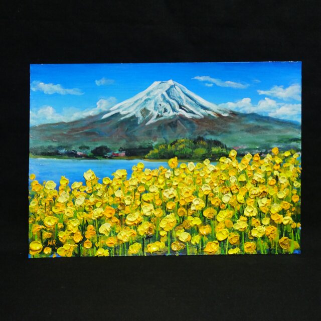 油絵】春の息吹と、悠久の富士｜富士山 絵画 インテリア 油彩画 原画