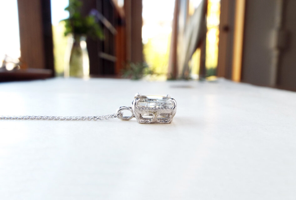 一点物】デンドリティッククォーツのペンダントトップ（薄氷No.07