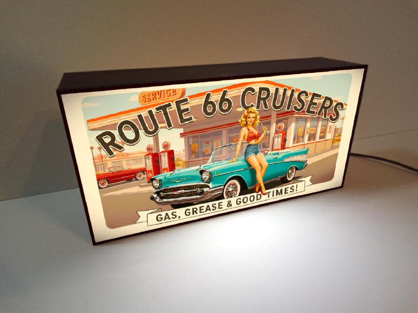 オーダー無料】ルート66 アメ車 ピンナップガール ガソリン レトロ