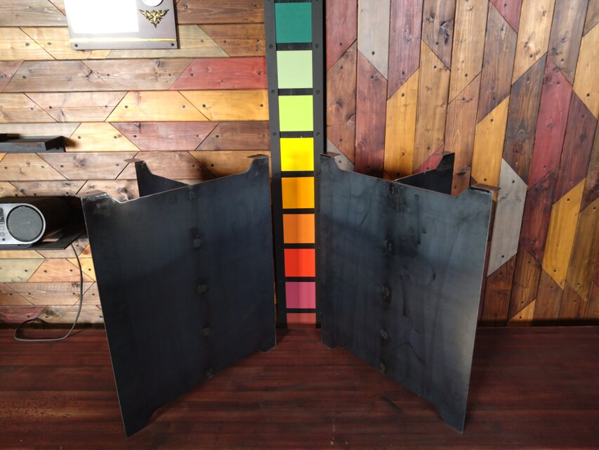 無塗装でアイアンな鉄板鉄脚♪ 2.3×500×250×600mm 2脚ver. ダイニング