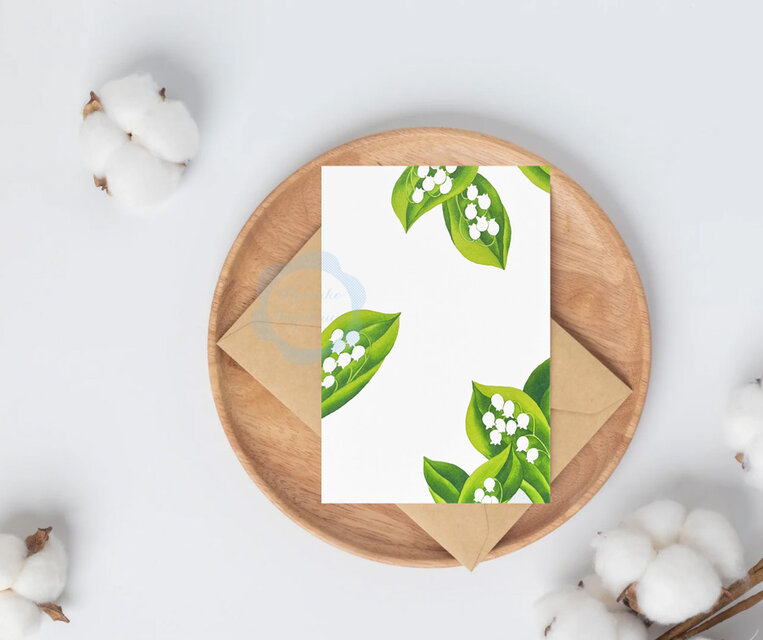 81）スズランの水彩画のフレーム ポストカード 3枚セット | iichi 日々