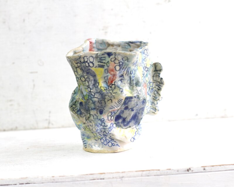 花瓶 「魚になる夢」手びねり陶芸 mmmmadepottery | iichi 日々の