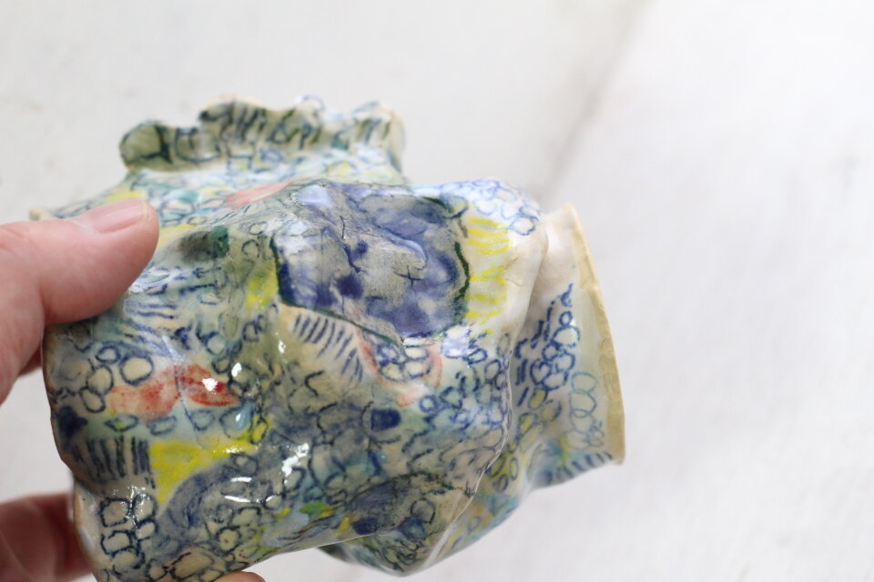 花瓶 「魚になる夢」手びねり陶芸 mmmmadepottery | iichi 日々の