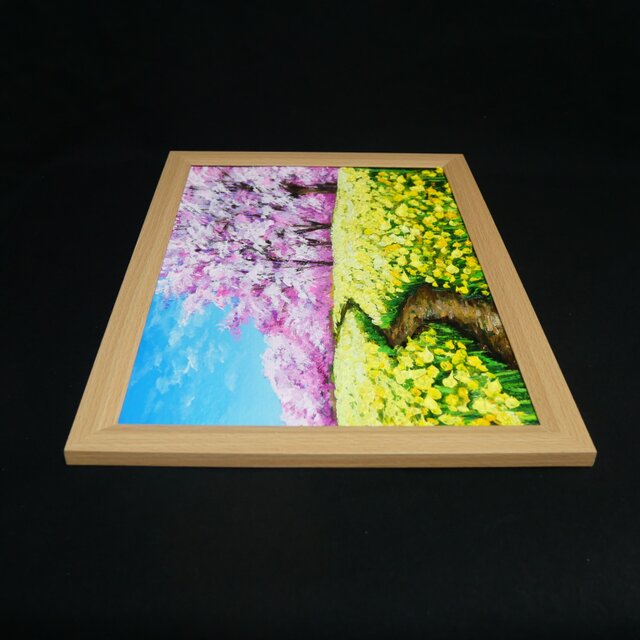 油彩画「心癒される春の景色」風景画の原画 A4（サイズ等） | iichi