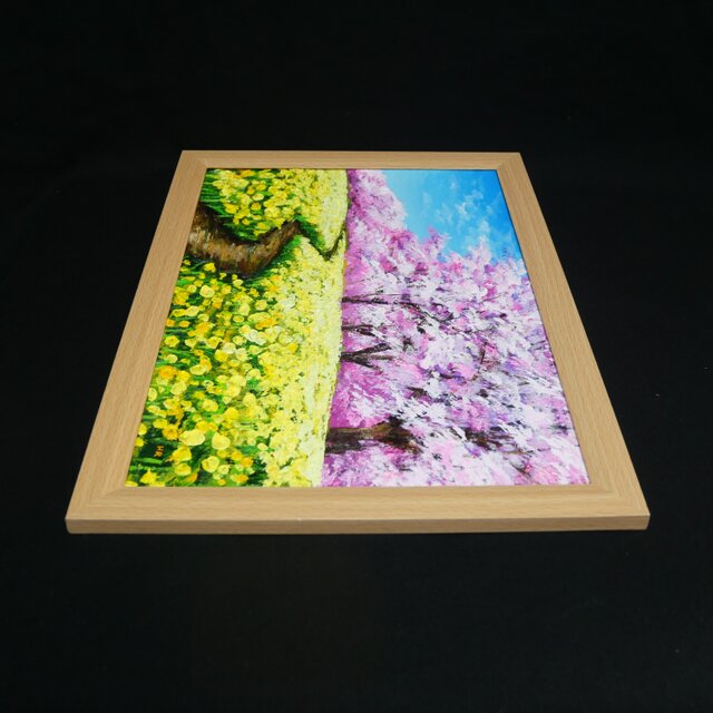 油彩画「心癒される春の景色」風景画の原画 A4（サイズ等） | iichi