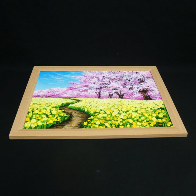 油彩画「心癒される春の景色」風景画の原画 A4（サイズ等） | iichi