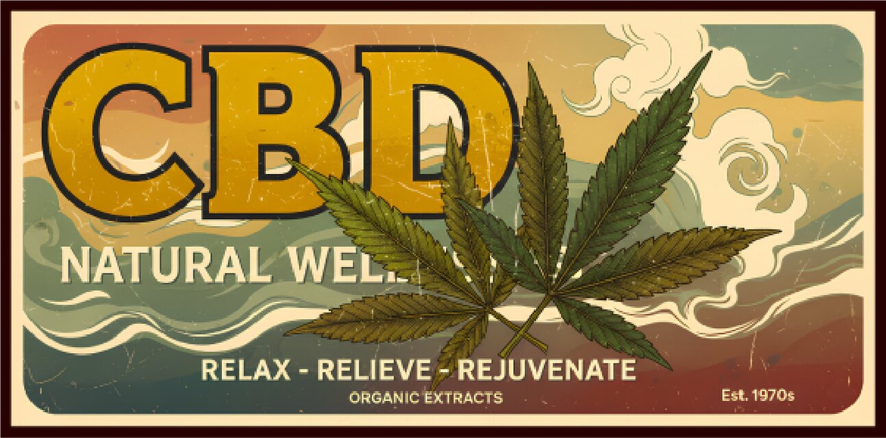 オーダー無料】CBD カンナビジオール 大麻 ガンジャ 薬局 レトロ