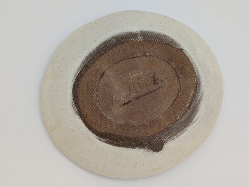 Temoto】 鳥の楕円皿｜手描きの藍色プレート (16x14x深さ2.5cm