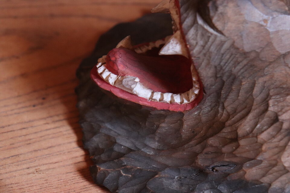 №124 木彫り熊 壁掛 壁飾り インテリア 古道具 工芸品 | iichi 日々の