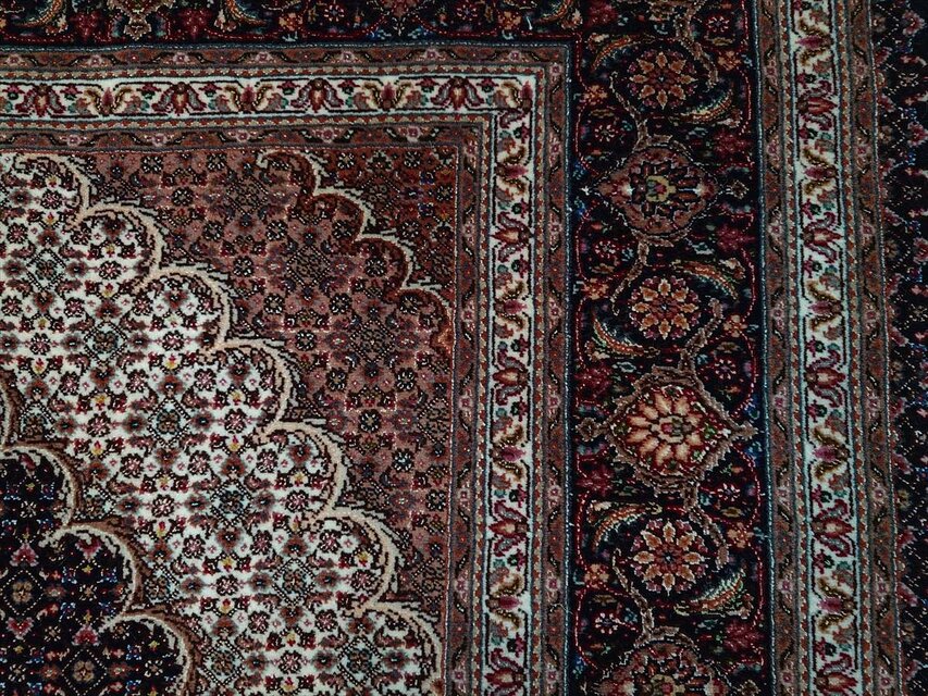 ペルシャ絨毯タブリーズ産 マヒデザイン 50RAJ ウール&シルク 210x155