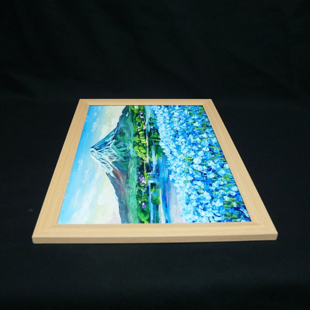 油彩画「湖畔に揺れる青い奇跡」風景画 / 油絵原画 / ブルー | iichi