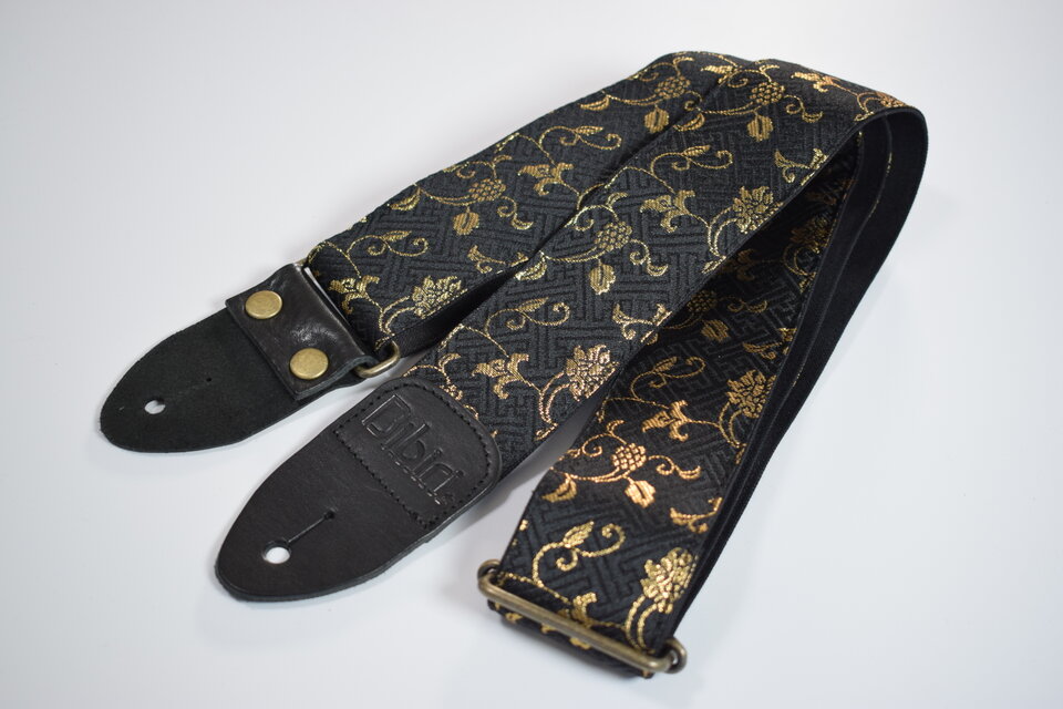 和柄 ギターストラップ 金襴 蔦 | Handmade Japanese Guitar Strap