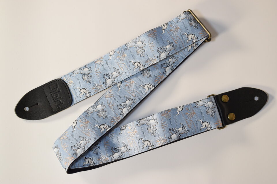 鳥獣戯画 帆布ギターストラップ（サックス）京都金襴 | iichi 日々の