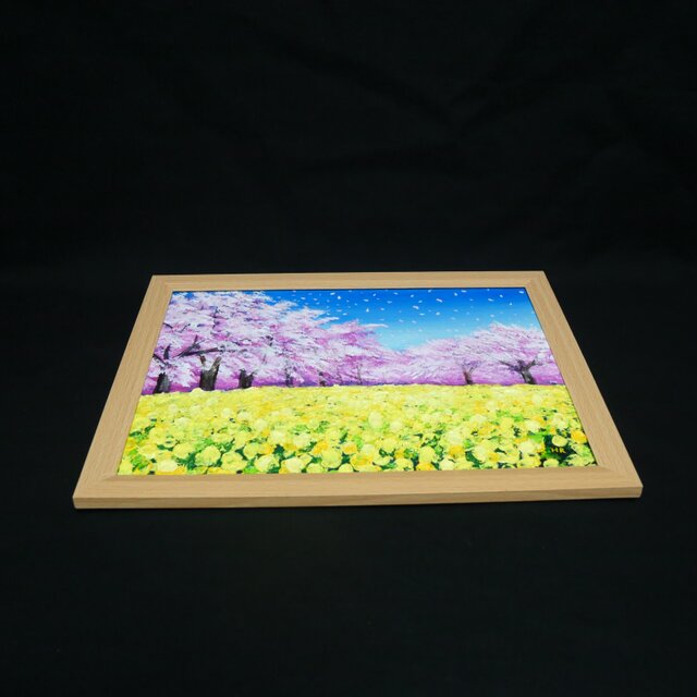 春を呼ぶ油彩画「生命の輝きと春の風」 一点物 インテリアアート