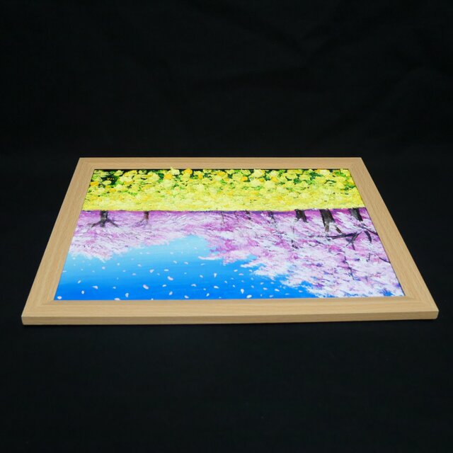 春を呼ぶ油彩画「生命の輝きと春の風」 一点物 インテリアアート