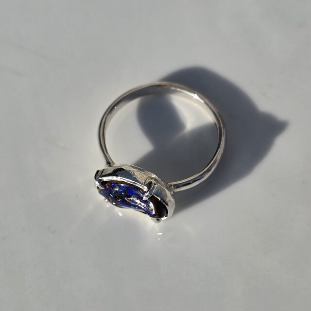ボルダーオパール 2.58ct ツメ留め 愛しい鉱物 シルバーSV925リング