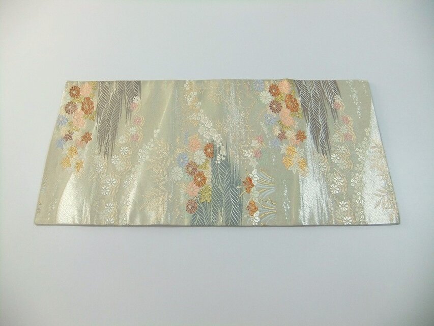 16)2444】約30.5×65cm/小花文様/テーブルセンター/和風/帯リメイク