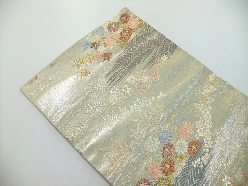 16)2444】約30.5×65cm/小花文様/テーブルセンター/和風/帯リメイク