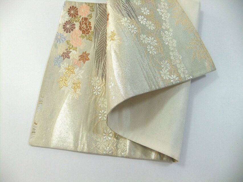 16)2444】約30.5×65cm/小花文様/テーブルセンター/和風/帯リメイク