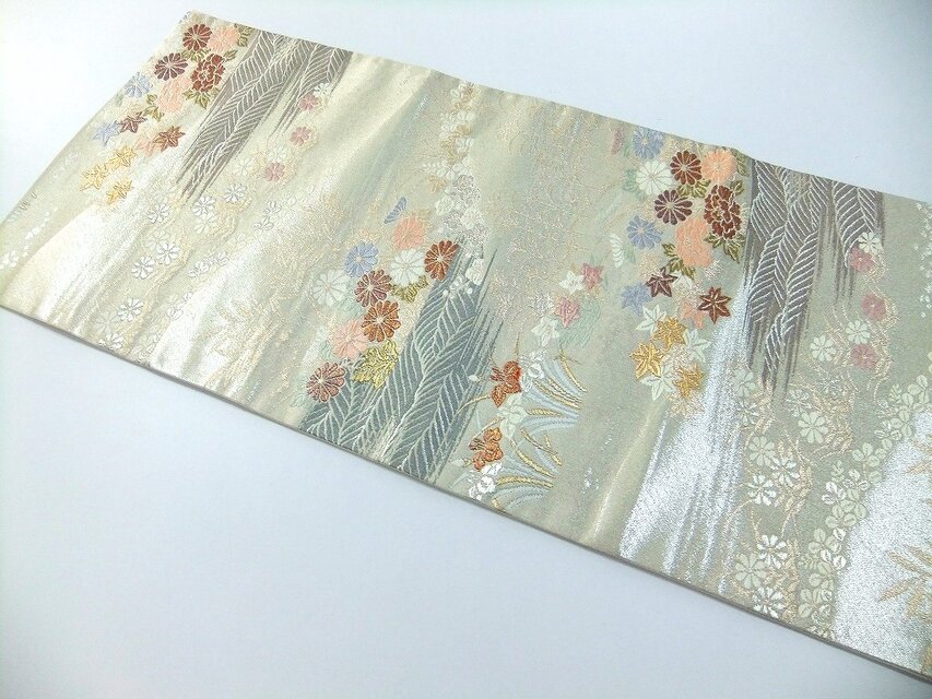 16)2444】約30.5×65cm/小花文様/テーブルセンター/和風/帯リメイク
