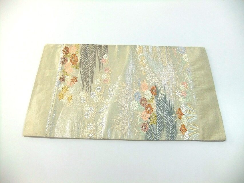16)2445】約30.5×54cm/小花文様/テーブルセンター/和風/帯リメイク