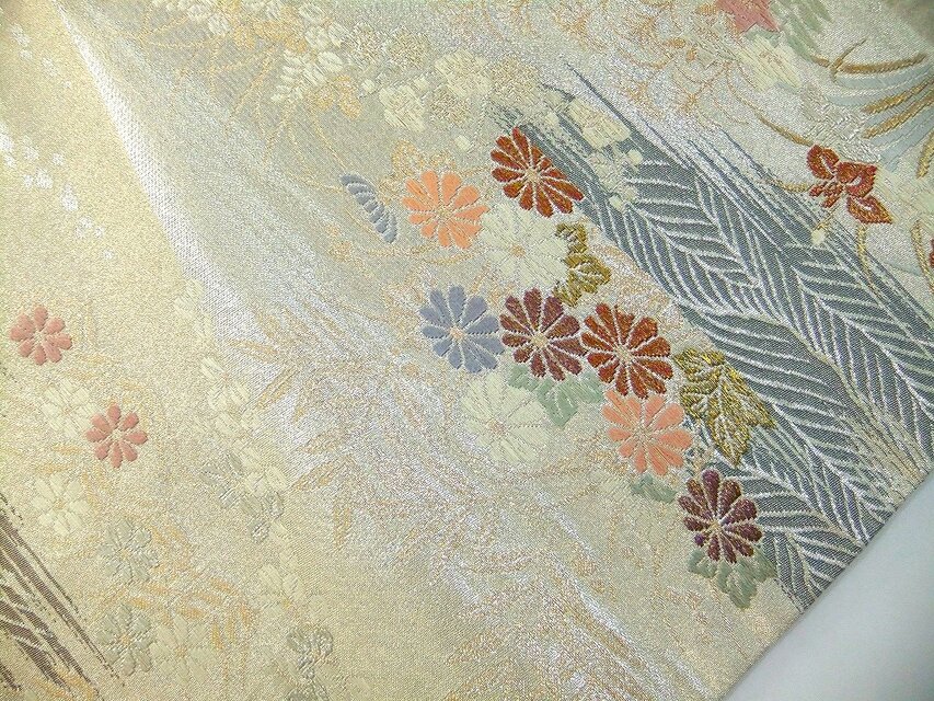 16)2445】約30.5×54cm/小花文様/テーブルセンター/和風/帯リメイク