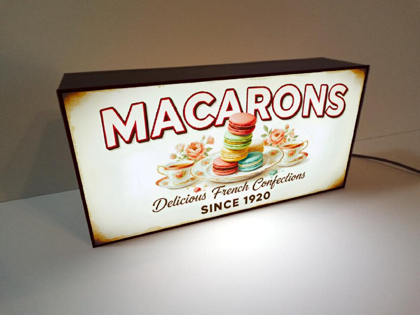 【オーダー無料】マカロンスイーツ 洋菓子 お菓子 看板 置物 雑貨 ライトBOX オーダー無料】マカロン フランス 洋菓子 スイーツ お菓子 レトロ 店舗