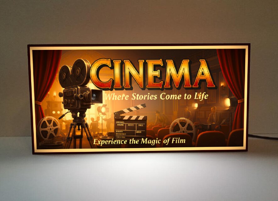 【オーダー無料】映画 シネマ シアター ムービー 看板 置物 雑貨 ライトBOX オーダー無料】映画 シネマ シアター ムービー 撮影カット レトロ 店舗