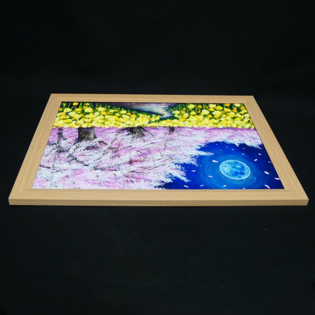 心癒される春の夜：静寂を照らす月の光】｜油彩画 原画 絵画