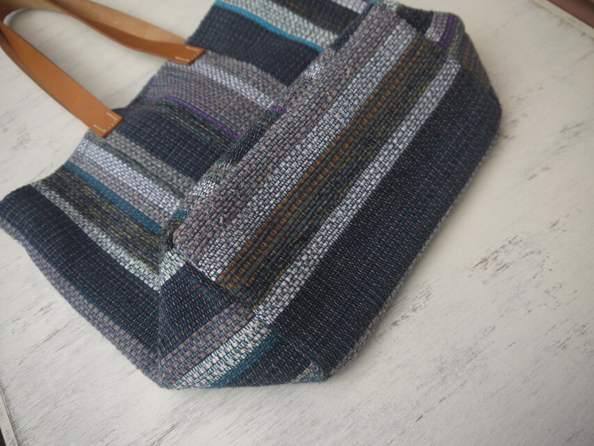 裂き織りバッグ T-GY | iichi 日々の暮らしを心地よくするハンドメイド