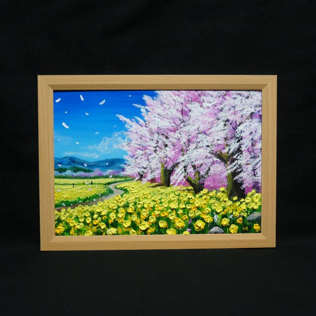 「百合満開」　手描き　油絵　風景画　原画　油彩画　花 原画】油彩画「希望の花咲く春の日」 玄関やリビングを飾る花の絵