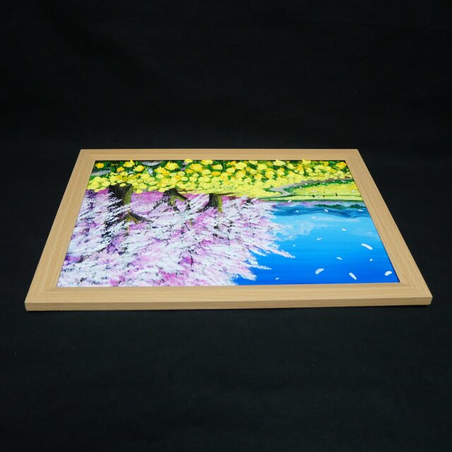 「百合満開」　手描き　油絵　風景画　原画　油彩画　花 原画】油彩画「希望の花咲く春の日」 玄関やリビングを飾る花の絵