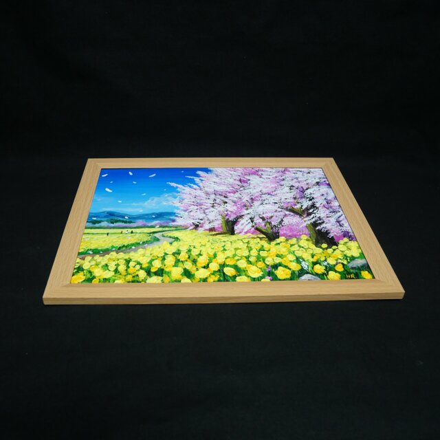 原画】油彩画「希望の花咲く春の日」 玄関やリビングを飾る花の絵