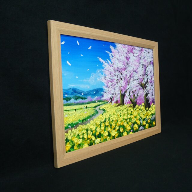 原画】油彩画「希望の花咲く春の日」 玄関やリビングを飾る花の絵