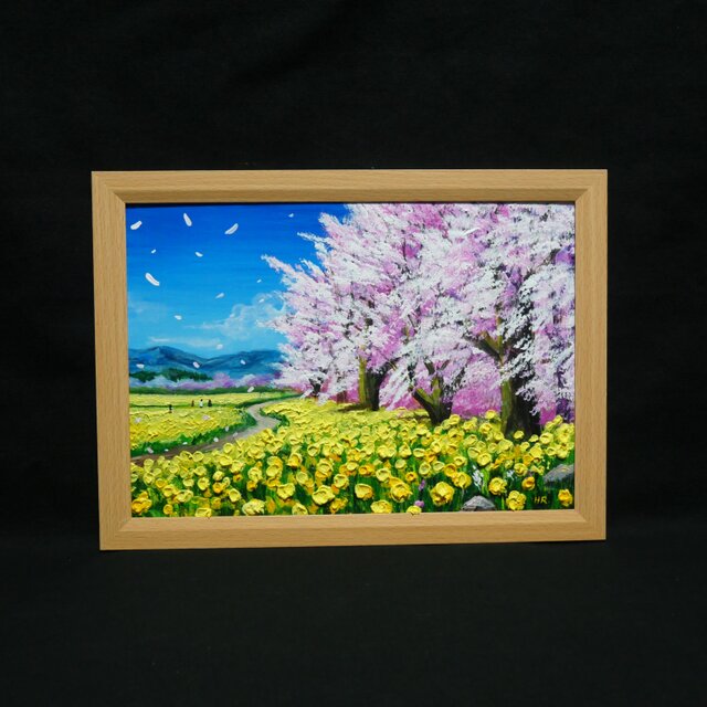 Y. Nozaki 油彩画 春の日 春の油彩画「希望の花咲く春の日」油絵・一点物・原画 | iichi 日々の