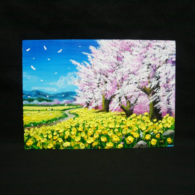 ロナルドグレッグ 油彩画 花咲く風景 原画】油彩画「希望の花咲く春の日」 玄関やリビングを飾る花の絵